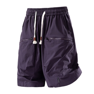 Pantalones cortos de verano con logo personalizado para hombre, con bolsillos, estilo japonés, de secado rápido, rectos, deportivos y de ocio, frescos. - Product Image 1