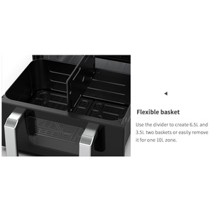 高品质大容量 10L 双篮式 Friggitrice Ad Aria 独立篮双区空气炸锅 - Product Image 5