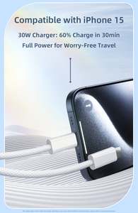 Cable de Carga Rápida Trenzado de Nailon de 240 W, 48 V, 5 A, Venta Directa de Fábrica, Tipo C a Tipo C - Product Image 6