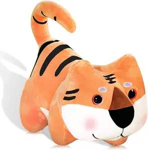 wholesale Price Year of The Tiger Stuffed Animals Chinese Style New Year Mascot Good Luck Ornament Soft Orange Toy