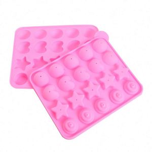 Cupcake <b>Baking</b> Mold Cake Stick Mold Tray Lolly Party Cavity <b>Silicone</b> 20 Pink Moulds Custom OEM & ODM - Product Image 1