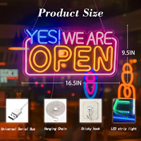 Luz ambiental LED de neón colgante para ventana con color ajustable; Luz decorativa para escaparates de bares, restaurantes y tiendas minoristas, 5V