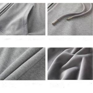 Sudadera de felpa francesa beige de color liso con bordado, ecológica, holgada, de manga larga, con media cremallera, oversize, para mujer, primavera - Product Image 5