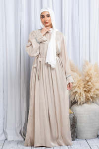 Vestido Elegante de Alta Calidad LEDUO, Brillante, Satinado, con Cuentas, Cuello Alto, Mangas Plisadas, Modesto, para Mujer, Eid - Product Image 2