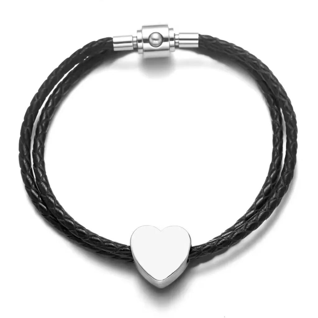 316L Stainless Steel Blank Heart Round Bead Custom Logo Love Metal Charm Beads For Jewelry Making Bracelet DIY Bead