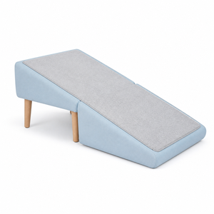 Marchepied <span class=keywords><strong>pliable</strong></span> pour chat avec griffoir, banc ottoman rembourré pour animaux de compagnie, rampe pour chat avec pieds en bois - Product Image 2