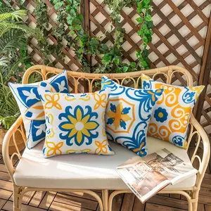 Bohemian Geometric Patio Custom Printed Waterproof Outdoor Decor Cushion Covers Pillowcases Pillow Cases