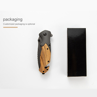 Couteau pliant personnalisé Bochen X50 avec manche en bois d'olivier, gravure laser DIY, couteau de poche EDC pour le camping, la chasse et les activités de plein air, vente en gros