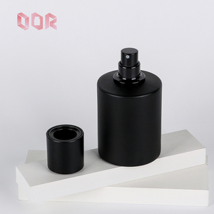 On sale Luxury <b>Glass</b> cylinder Perfume container 1.7 oz 50ml <b>Empty</b> <b>Bottle</b> black <b>Glass</b> Perfume <b>Bottle</b> With Box Packaging - Product Image 1