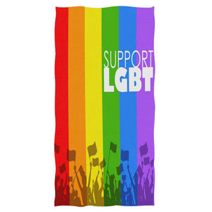 Serviettes de bain arc-en-ciel pour l'amour homosexuel, serviettes de bain fierté <span class=keywords><strong>gay</strong></span>, serviettes de parade LGBT - Product Image 2