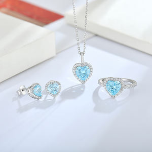 YH JEWELLERYファインジュエリーシルバーリング925女性925スターリングシルバー3A 5A Czハローペイブバンドハートエンゲージメントリング - Product Image 4
