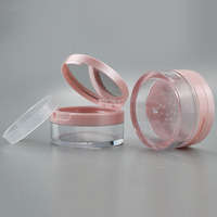 Boîte de maquillage vide 8g, emballage de poudre, boîte vide 60mm, couvercle à clapet circulaire avec miroir, trou circulaire, bouchon en maille, boîte portable