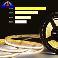 Yüksek yoğunluklu hiçbir led nokta FOB led şerit 24V 378 led/esnek COB led şerit ışık