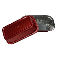 Conteneur alimentaire en aluminium moulé en pulpe de qualité alimentaire, rectangulaire, coloré, 202*115*55mm, 650ml, avec couvercle en plastique PET, pour usage commercial et compatible four.