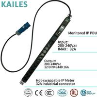 KAILES (KLS) Série K44I Prise monophasée 32A 12 ports standard allemand 200-240VAC Distribution d'alimentation verticale OEM/ODM d'usine