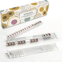 Ensemble de supports et pousseurs magnétiques de mahjong américain de haute qualité avec boîte cadeau premium, support de jeu professionnel en acrylique transparent