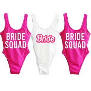 Traje de Baño de Una Pieza para Novia, Corte Alto, con Relleno Extraíble, Oferta de Verano, Logotipo Personalizado, Color Sólido, Sexy y Lujoso - Product Image 1
