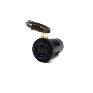 USINE 12v <span class=keywords><strong>USB</strong></span> Type <span class=keywords><strong>C</strong></span> Chargeur <span class=keywords><strong>Prise</strong></span> Voiture Double PD Charge Rapide Double Port <span class=keywords><strong>USB</strong></span> Chargeur de Téléphone Tension Mètre Charge Rapide Marine - Product Image 2