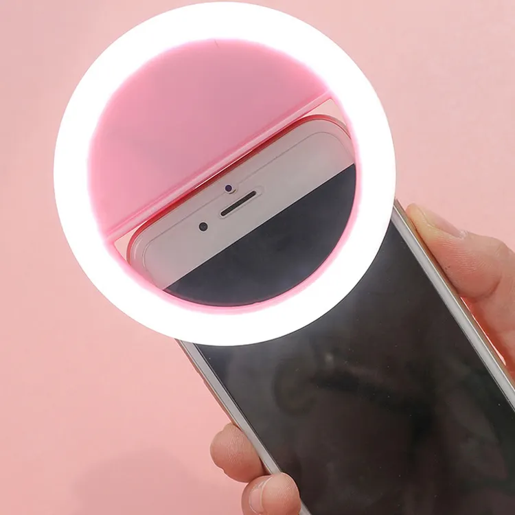 Mini Clip On Round Miniature Rechargeable Mobile Phone LED Lamp Mobile Phone Self Timer Fill Light