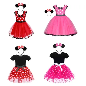 Vestido chique de princesa, fantasia, vestido de princesa para meninas, traje de bebês, bolinhas, plissados, vestido de festa de aniversário, vestido tutu de verão para meninas