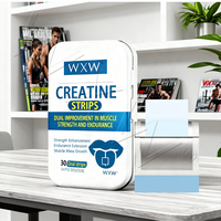Bandes de créatine orales à dissolution naturelle personnalisées, bandes de créatine naturelle à film mince, complément alimentaire pour le soutien musculaire