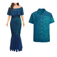 Robes de bal décontractées pour femmes, élégante robe polynésienne sexy à épaules dénudées, robe sirène sur mesure, chemises hawaïennes boutonnées