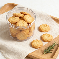 Boîte cylindrique transparente en PET rigide jetable de qualité alimentaire avec gaufrage et logo personnalisé pour l'emballage de biscuits