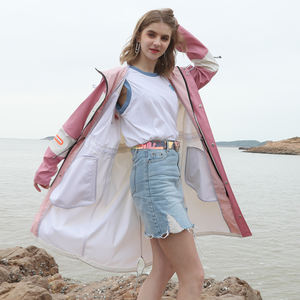 생산 컬러 관찰 친환경 방수 비옷 야외 경량 롱 후드 트렌치 레인 코트 - Product Image 4