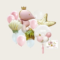 Nouveaux ballons en aluminium à thème animaux marins de la marque TJ, mélange de couleurs, décoration de fête hippocampe, finition mate
