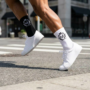 Free Sample Custom logo Quick Dry Sports <b>Socks</b> Custom Premium Soft Cotton Cushioned Crew Athletic <b>Socks</b> for Cycling - Product Image 2