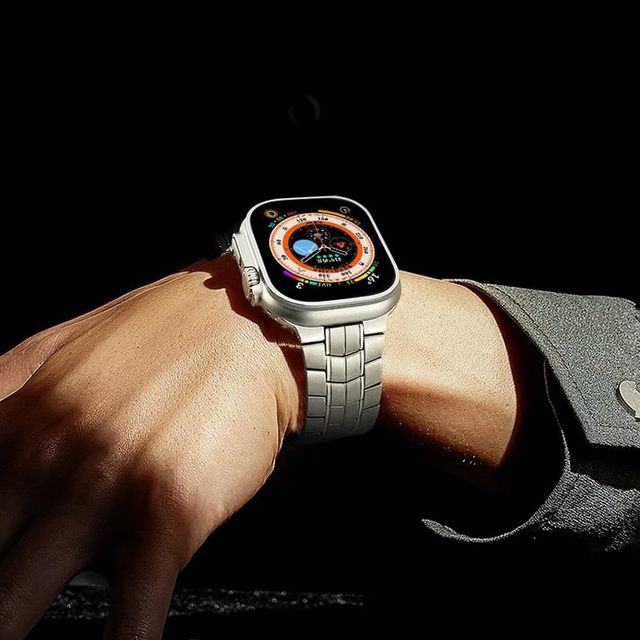 For Apple Watch Titanium Alloy Strap Smart Watch Bands with Transformers Protective Strap Design