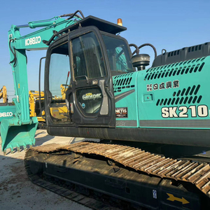 Excavatrice hydraulique Kobelco SK210 d'occasion, chantier de construction lourd, travaux de terrassement, machine efficace et durable en bon état - Product Image 1