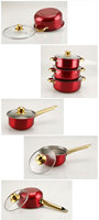 Haute qualité antiadhésif en acier inoxydable poêle marmite ensemble 12 pièces casseroles ensemble cuisine ustensiles de cuisine casserole ensemble