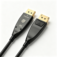 Câble optique actif longue distance 1.4, 8K 60Hz 4K 144Hz, câble AOC DP fin et flexible pour projecteur et signalisation numérique