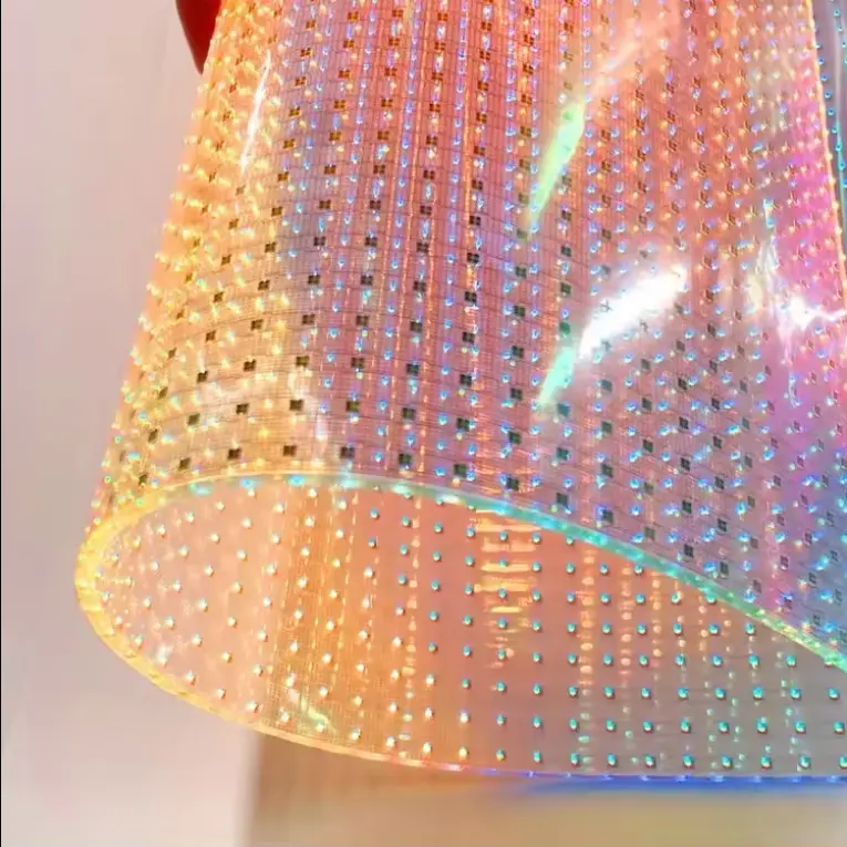 Binnenscherm Transparant Zelfklevend Led Glas P6 Full-Color Gebogen Led Videomuur Ultradunne Uil Originele Fabrikant