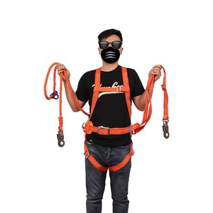 全身5点保護のオールラウンド安全帯、二重保険の落下防止電気工事士用安全ロープ - Product Image 1