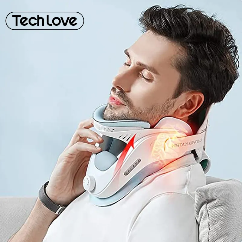 Tech Love Reverse Inflable Ajustable Fisioterapia Gen-2 Cuello Camilla Cervical ortopédica Cuello Dispositivo de Tracción Bomba