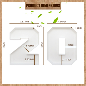 Caja de Papel Blanca para Números, 20 Unidades, Caja Decorativa para Exhibición de Cartas, Caja de Embalaje para Decoración de Fiestas y Presentación de Regalos - Product Image 3