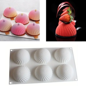 Moule en silicone Tangchu en forme de chignon pour mousse, <span class=keywords><strong>spirale</strong></span> semi-circulaire, pour chocolat et gelée, compatible four - Product Image 2