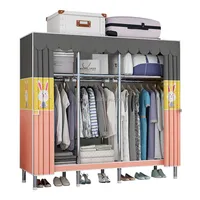 Iron Frame Cabinet for Hanging Clothes, Folding