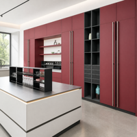 Ensemble d'armoires de cuisine modernes en MDF, suspendues, sur mesure, de luxe, complètes, RTA, intelligentes, haut de gamme, petites, pour cuisine en bois