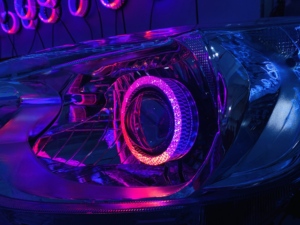 5D LED Angel Eyes Shrouds para coche LED faros lente decoración cubierta APP Control proyector lente cubierta 1,5/2,5/3,0 pulgadas DRL - Product Image 3