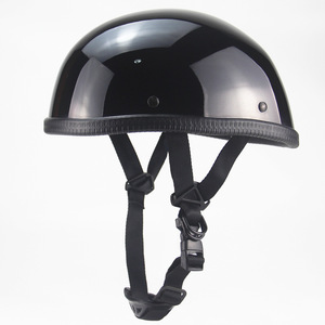 Casque de vélo demi-coque noir brillant taille unique avec fermeture rapide pour adulte - Product Image 1