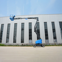 Mini-nacelle élévatrice verticale autotractée à bras articulé compacte pour opérations aériennes en entrepôt
