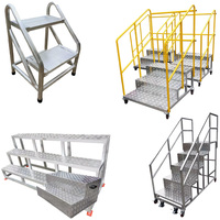 Échelle industrielle en alliage d'aluminium à 4 marches, capacité 300 kg, portable pour cuisine, entrepôt, supermarché, extérieur et escalier