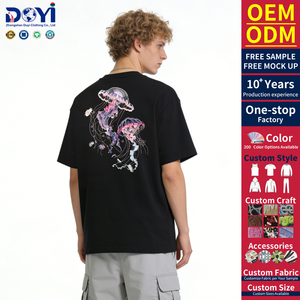 T-shirt à manches courtes pour <span class=keywords><strong>homme</strong></span> en coton 100% surdimensionné de qualité supérieure avec broderie d'animaux personnalisée DUYI - Product Image 3