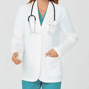 Blouse de laboratoire unisexe blanche à manches longues en polyester Dobby pour consultation médicale esthétique coréenne, idéale pour les étudiants en médecine et les tenues de jeu de rôle - Product Image 2