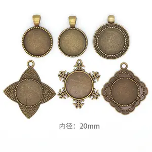 20mm round pendant antique alloy base, diy material, wholesale accessories, keychain