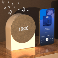 Haut-parleur sans fil pour aide au sommeil par bruit blanc, veilleuse LED, réveil, minuteur, lampe de chevet en tissu – Alimenté par piles, cadeau pour la maison