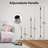 47 "verstellbarer Teppich-Rechen-Tierhaarent ferner mit langem Griff, wieder verwendbare Bürste zum Entfernen großer Metall flusen